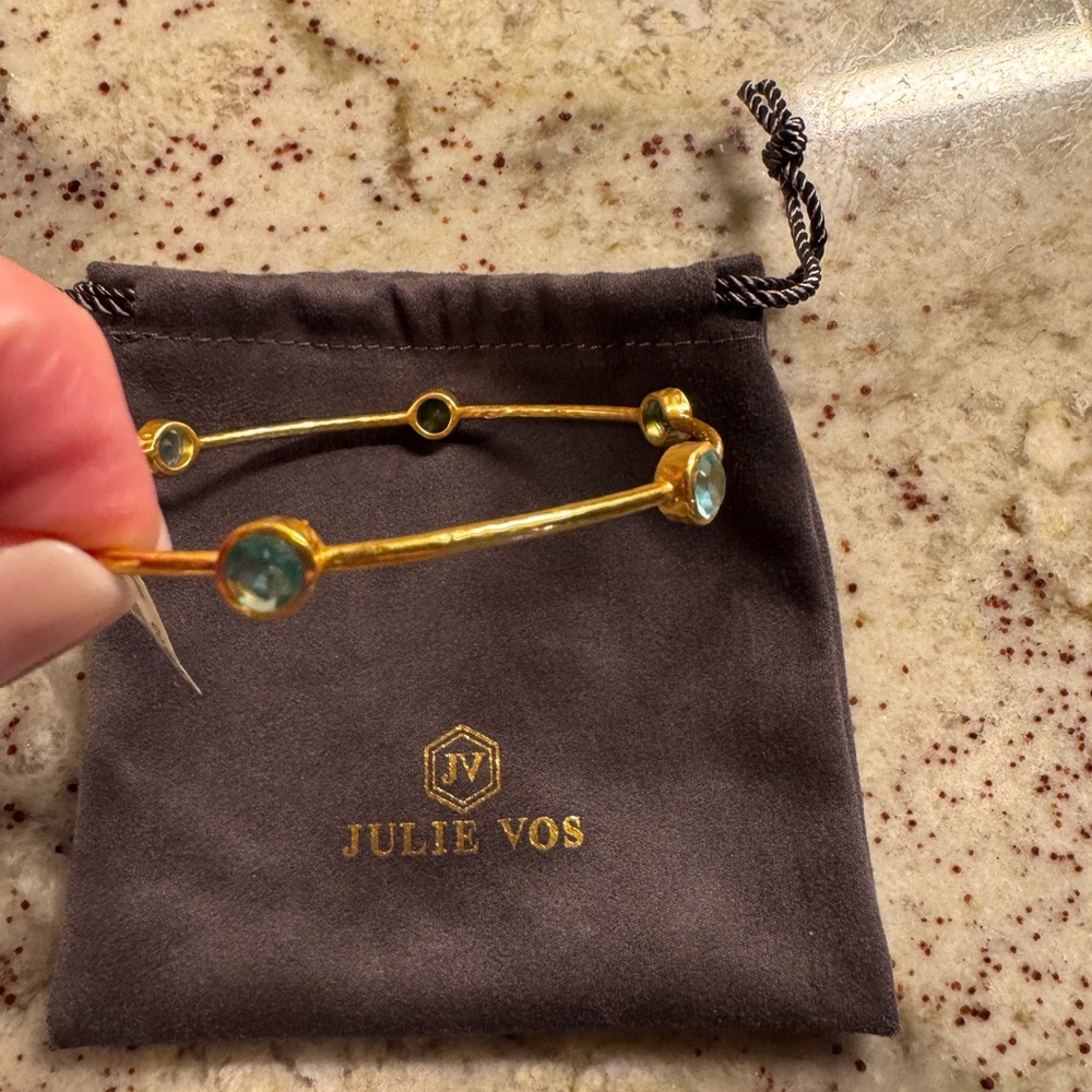 Julie Vos Milano Luxe Bangle Bahamian blue size: LARGE